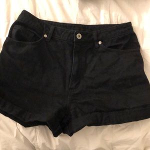 H&M black super high rise shorts